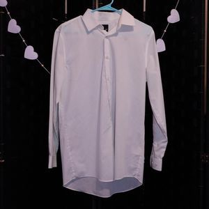 JF J. Ferrar Men's White Button-Down Dress Shirt (Size M 15 1/2)